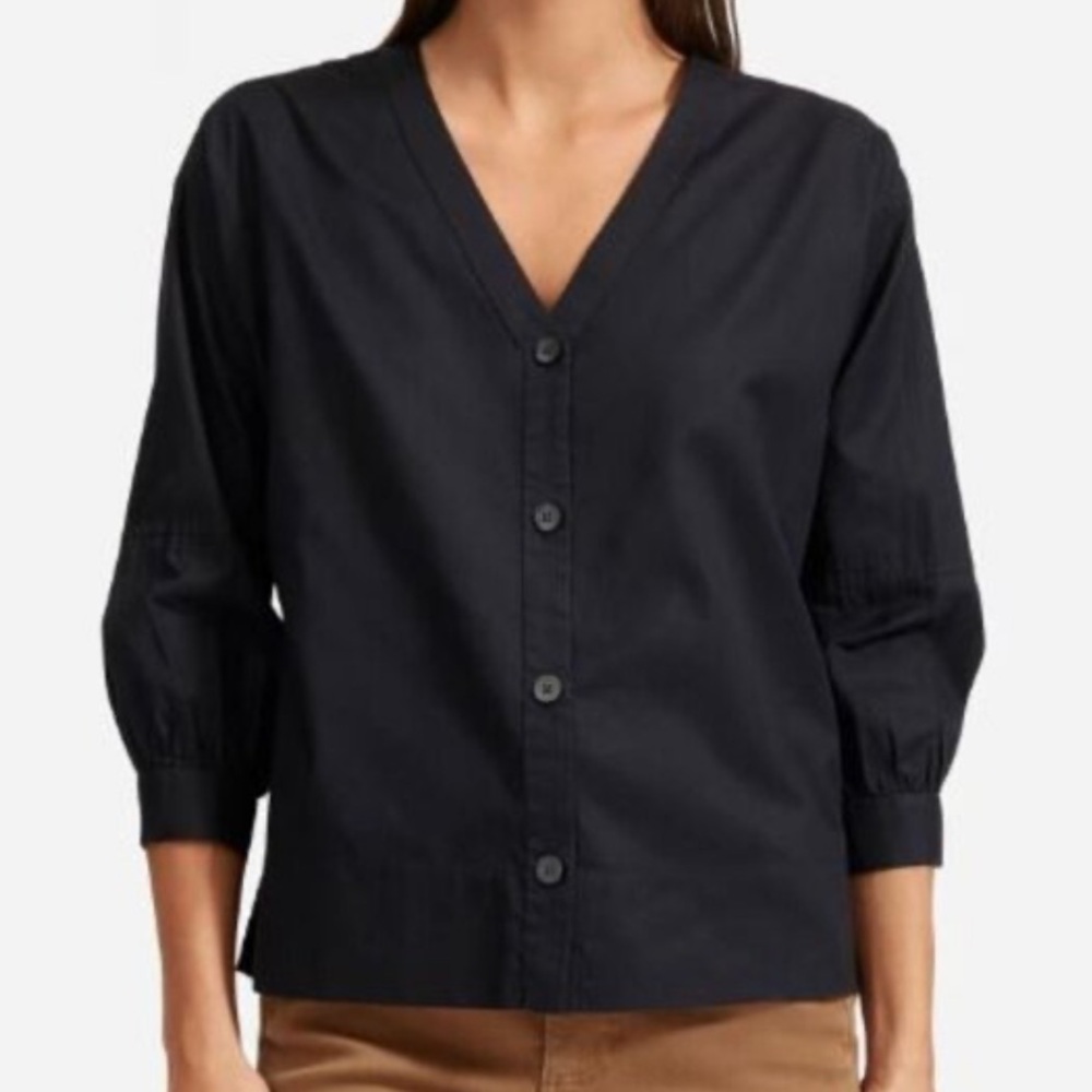 Everlane The Silky Cotton Lantern Blouse